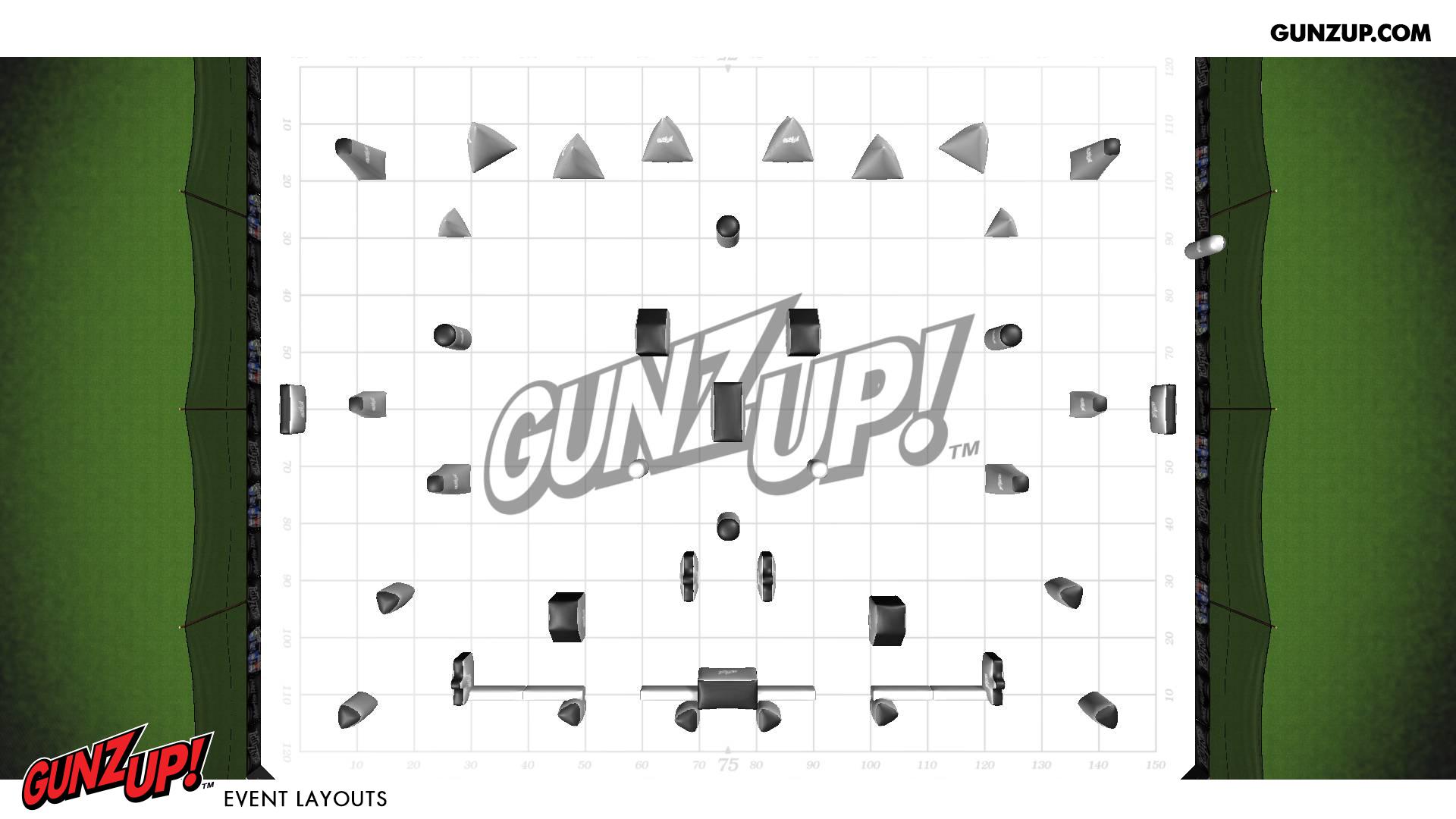 GunzUp! Paintball Tri State Xball League Event 3 Layout